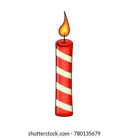 christmas candle for christmas design isolated on white background

