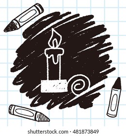 Christmas candle doodle drawing
