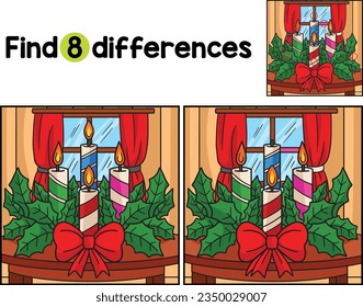 Vela De Navidad Encuentra Las Diferencias
