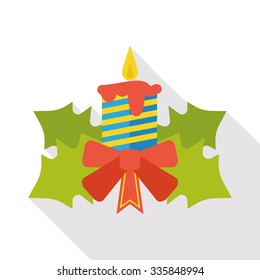 Christmas candle flat icon
