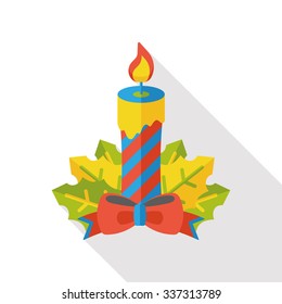 Christmas candle flat icon