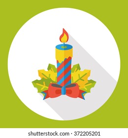 Christmas candle flat icon