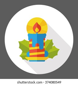 Christmas candle flat icon