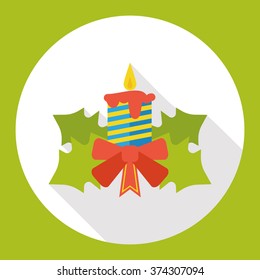 Christmas candle flat icon