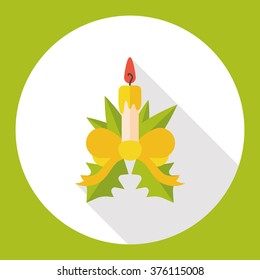 Christmas candle flat icon