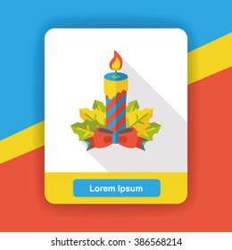 Christmas candle flat icon