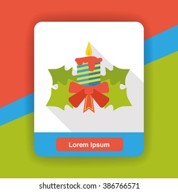 Christmas candle flat icon