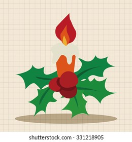 Christmas candle flat icon elements background,eps10