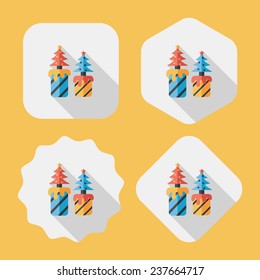 Christmas candle flat icon with long shadow,eps10