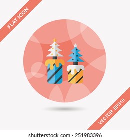Christmas candle flat icon with long shadow,eps10