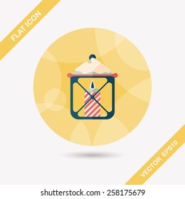 Christmas candle flat icon with long shadow,eps10