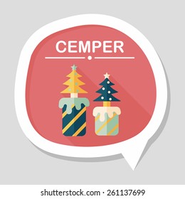 Christmas candle flat icon with long shadow,eps10
