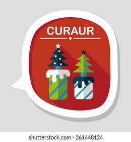 Christmas candle flat icon with long shadow,eps10