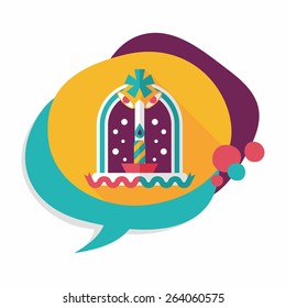 Christmas candle flat icon with long shadow,eps10