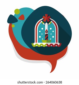 Christmas candle flat icon with long shadow,eps10