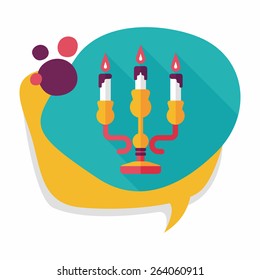Christmas candle flat icon with long shadow,eps10