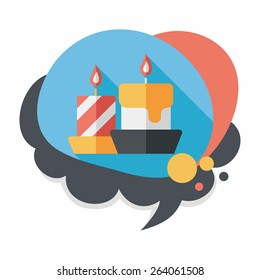 Christmas candle flat icon with long shadow,eps10