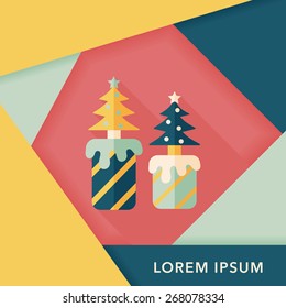 Christmas candle flat icon with long shadow,eps10