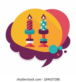 Christmas candle flat icon with long shadow,eps10