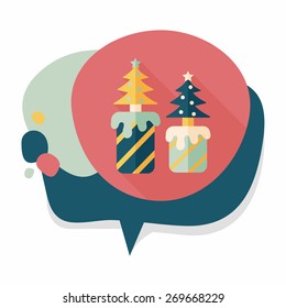 Christmas candle flat icon with long shadow,eps10