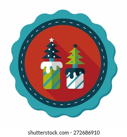 Christmas candle flat icon with long shadow,eps10