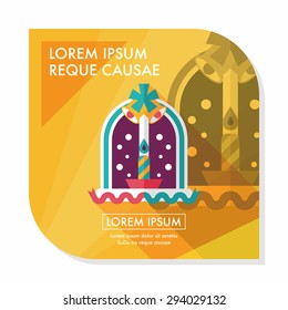 Christmas candle flat icon with long shadow,eps10