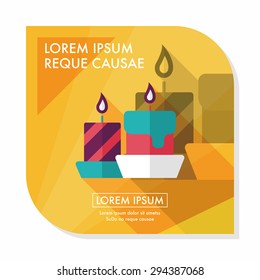 Christmas candle flat icon with long shadow,eps10