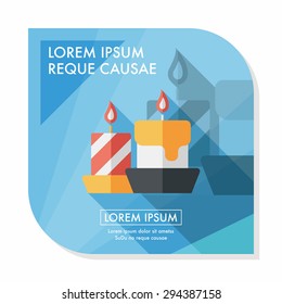 Christmas candle flat icon with long shadow,eps10