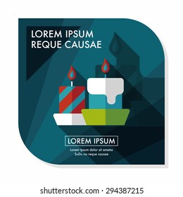 Christmas candle flat icon with long shadow,eps10