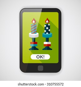 Christmas candle flat icon with long shadow,eps10