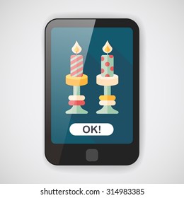 Christmas candle flat icon with long shadow,eps10
