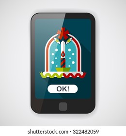 Christmas candle flat icon with long shadow,eps10