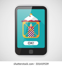 Christmas candle flat icon with long shadow,eps10