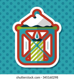 Christmas candle flat icon with long shadow,eps10