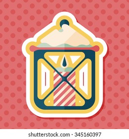 Christmas candle flat icon with long shadow,eps10
