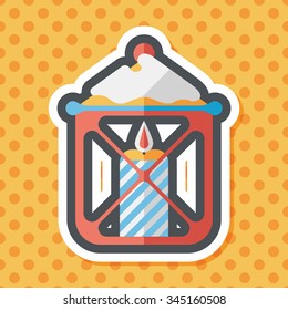 Christmas candle flat icon with long shadow,eps10