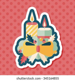 Christmas candle flat icon with long shadow.eps10