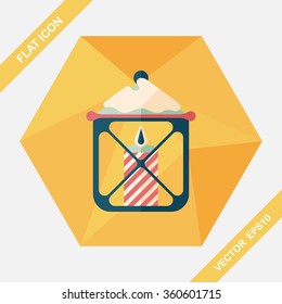 Christmas candle flat icon with long shadow,eps10