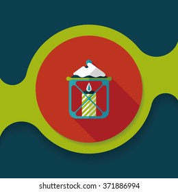 Christmas candle flat icon with long shadow,eps10
