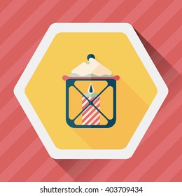 Christmas candle flat icon with long shadow,eps10