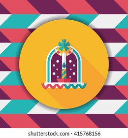 Christmas candle flat icon with long shadow,eps10