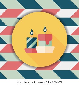 Christmas candle flat icon with long shadow,eps10