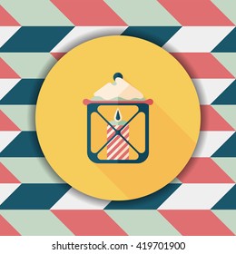 Christmas candle flat icon with long shadow,eps10