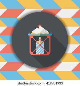 Christmas candle flat icon with long shadow,eps10