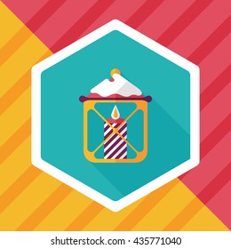 Christmas candle flat icon with long shadow,eps10