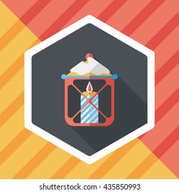 Christmas candle flat icon with long shadow,eps10