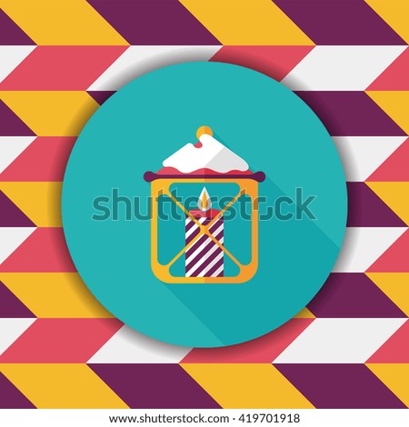 Christmas candle flat icon with long shadow,eps10