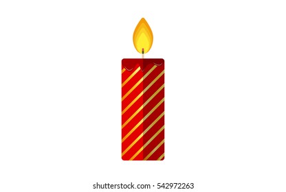 Christmas candle flat vector icon