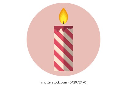 Christmas candle flat vector icon