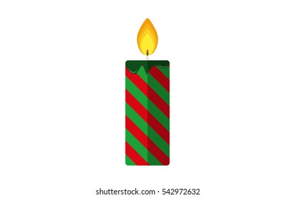 Christmas candle flat vector icon